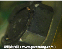 使用銀(Ag)鍍層的電源電感器(Power Inductors)，經(jīng)過推力測(cè)試后，零件端點(diǎn)上已經(jīng)看不到任何鍍層的痕跡了，所以其耐推力就比較小。
