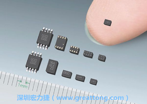 常規(guī)IC與WLP制作的封裝設(shè)計元件，尺寸有極大的差異，WLP僅需晶粒尺寸就有相同的電氣特性。