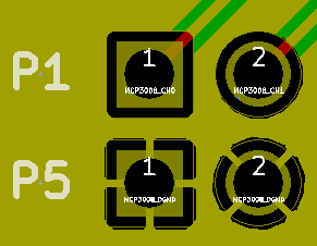 TOP層鋪鋪的狀態(tài)，到下方排pad為GND，連接GND Copper zone 都是設(shè)定Thermal relief Pad