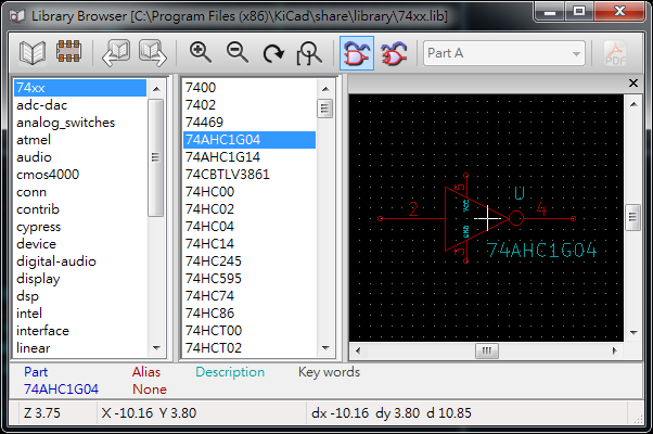  library 包含多個component (schematics symbol)。