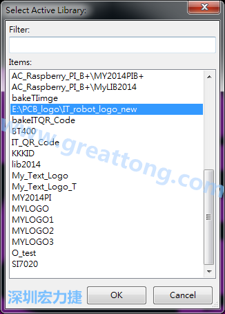 若要存到另外一個(gè)library 里， 要點(diǎn)選在File->Current library 重新再選擇Active Library， 就可以點(diǎn)選 File->Save Module in Acitve library 