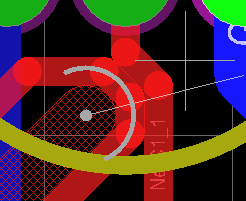 圖28 雙層手動(dòng)布線?使用Shift +SPACEBAR來(lái)選擇各種線的角度模式。
